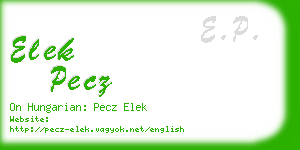 elek pecz business card